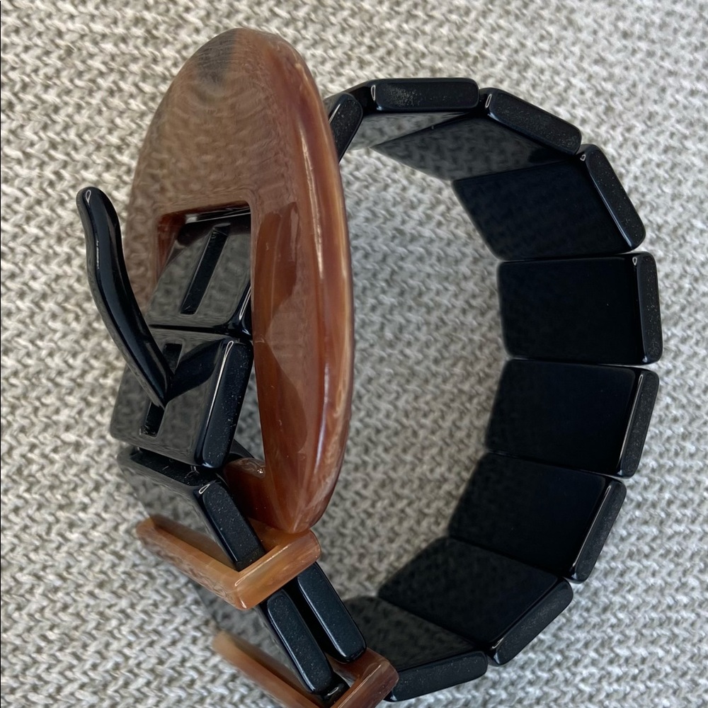 Art Brown Lava and Black Tiger Eye Beaded Bracelet